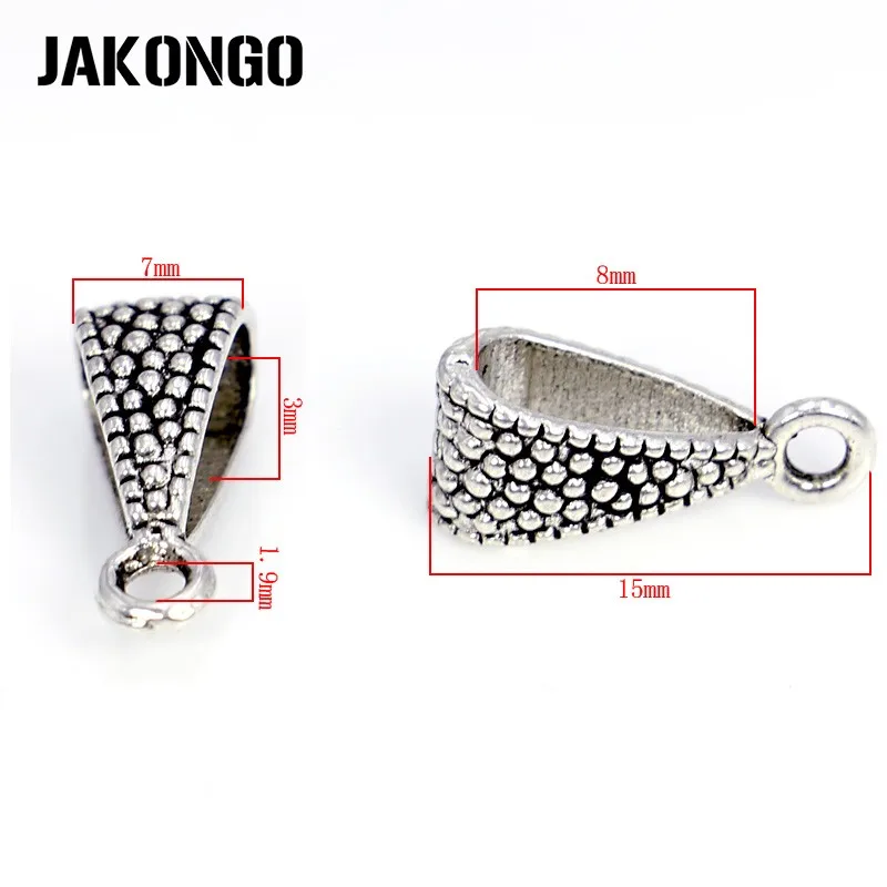 JAKONGO 20 шт. Тибетский посеребренный зажим подходит для европейских браслетов