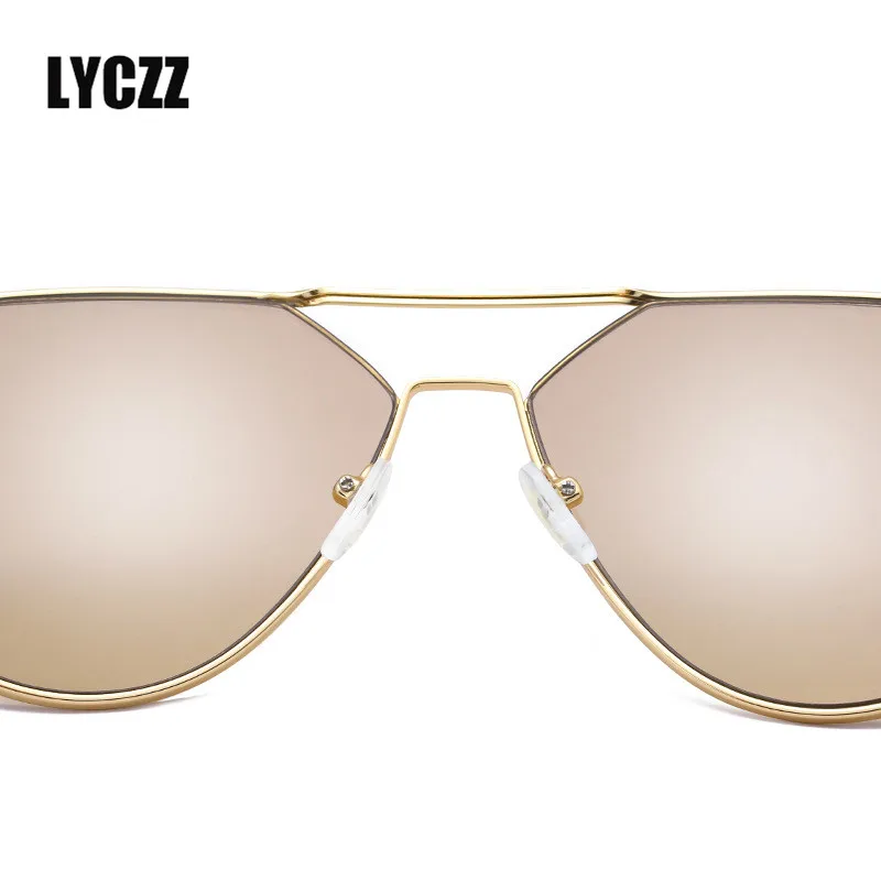 LYCZZ 2019 классы Авиатор солнцезащитные очки для женщин брендовая Дизайнерская