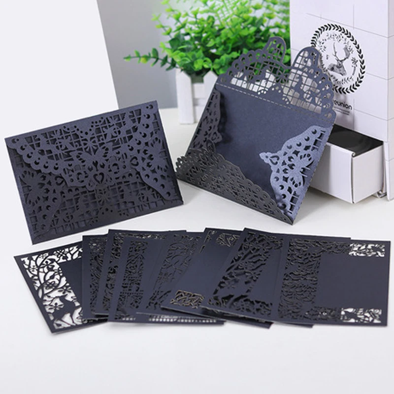 Церемония Свадебные украшения черный и белый пригласительные поздравительные