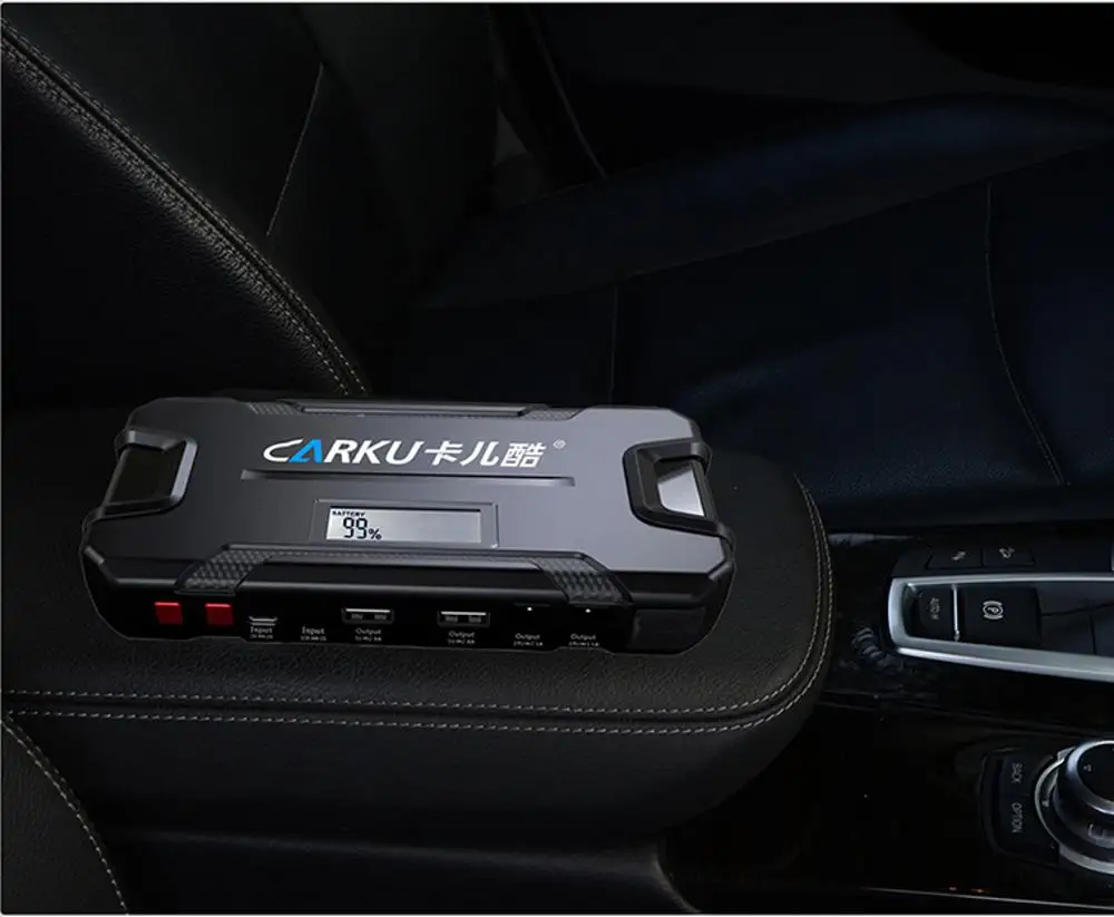 CARKU 12 В 12000 мАч автомобильный стартер аварийный усилитель аккумулятора 600A светодиодный фонарик QC3.0 двойной USB зарядное устройство
