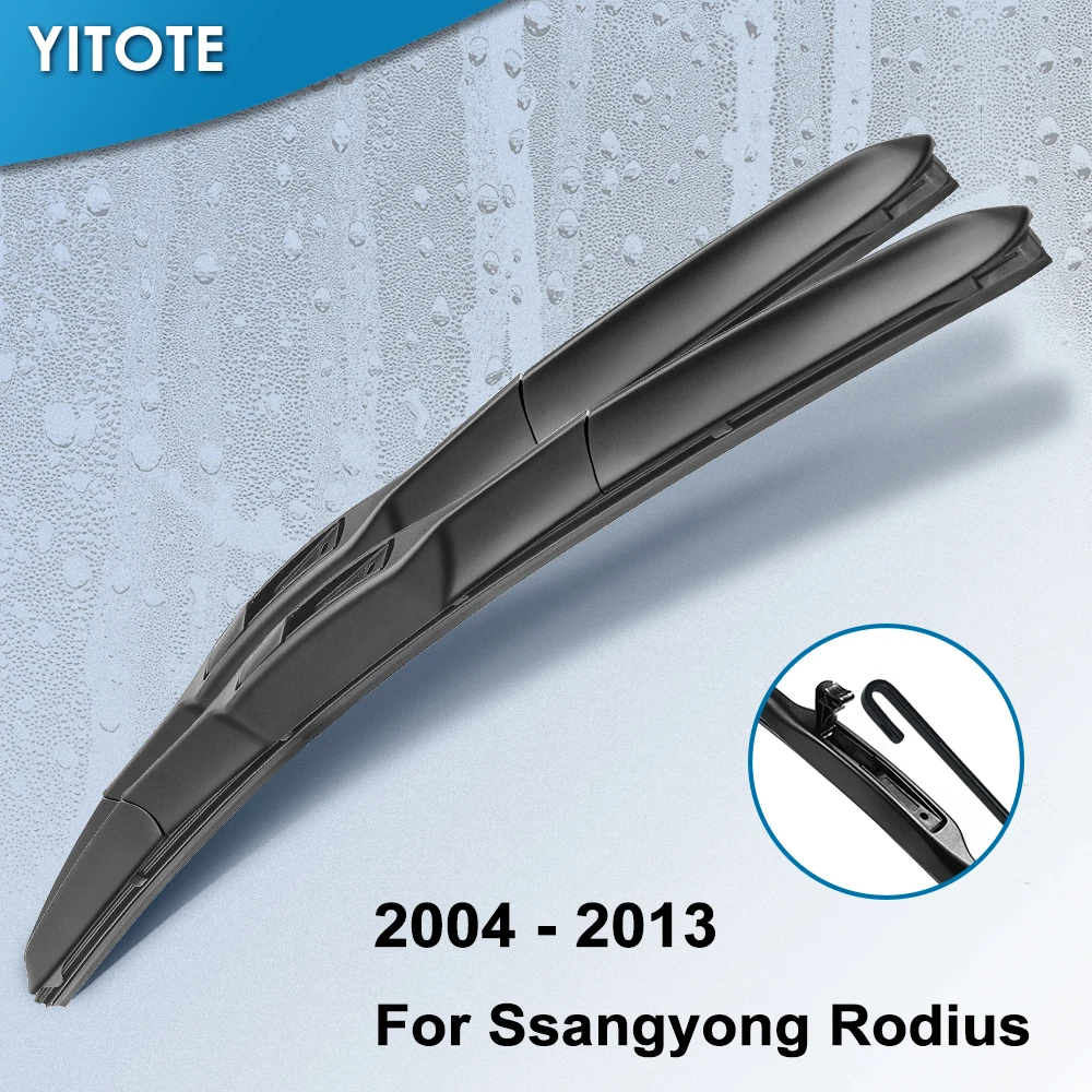 

YITOTE Windscreen Hybrid Wiper Blades for Ssangyong Rodius Fit Hook Arms 2004 2005 2006 2007 2008 2009 2010 2011 2012 2013