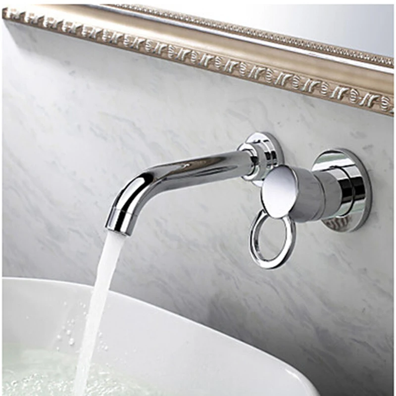 

BECOLA The circular tube washbasin water tap Into the wall washbasin water tap Single handle single hole basin faucet BR-316