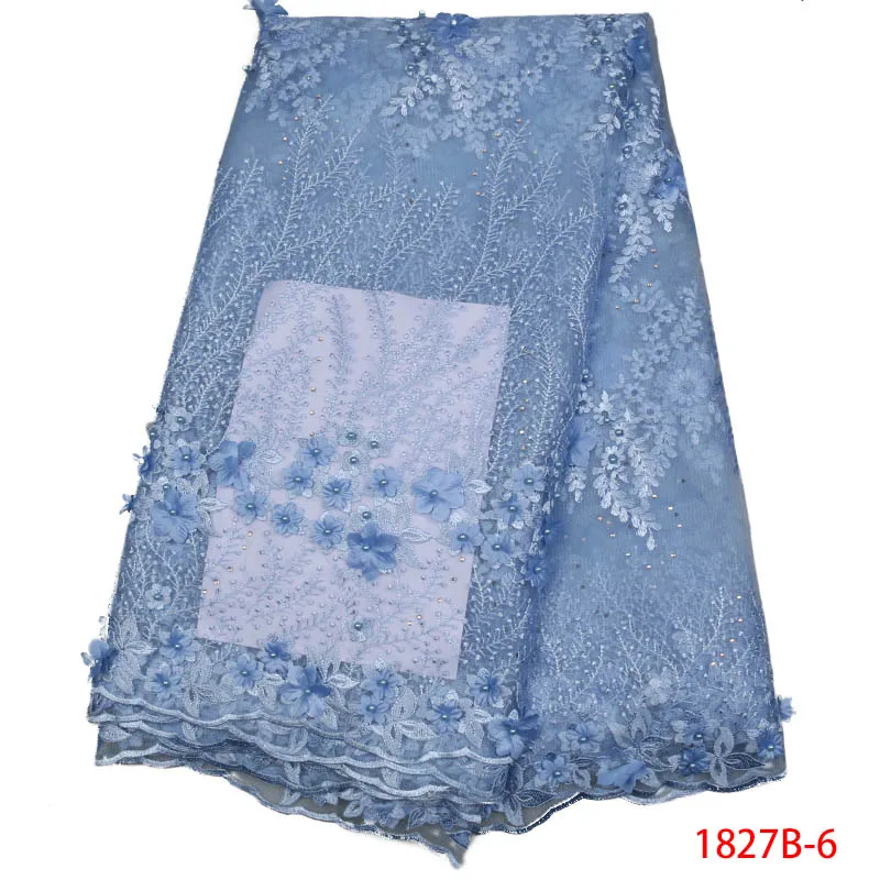 High Quality French Net Lace Fabric With 3D Flowers Fashion African Tulle Fabaric Beads Peach For Wedding Dress L1827B-3 | Дом и сад