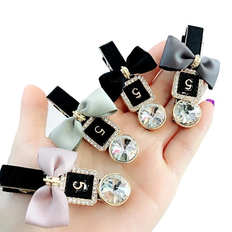 Женская заколка для волос с бантом и кристаллами в Корейском стиле |