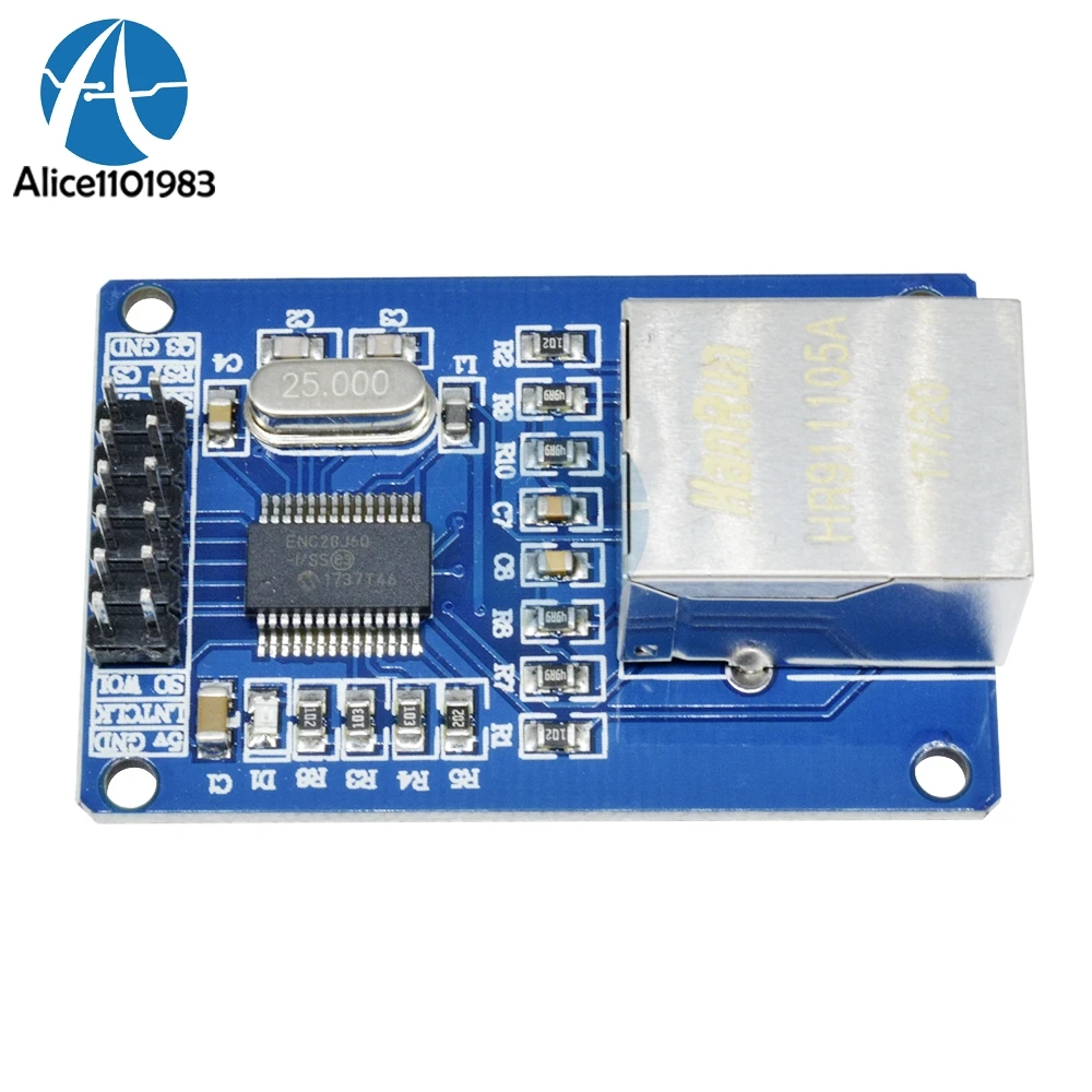 ENC28J60 LAN Ethernet сетевой модуль 25 МГц для Arduino Crystal AVR 51 LPC STM32 3 V 5V|Интегральные схемы| |