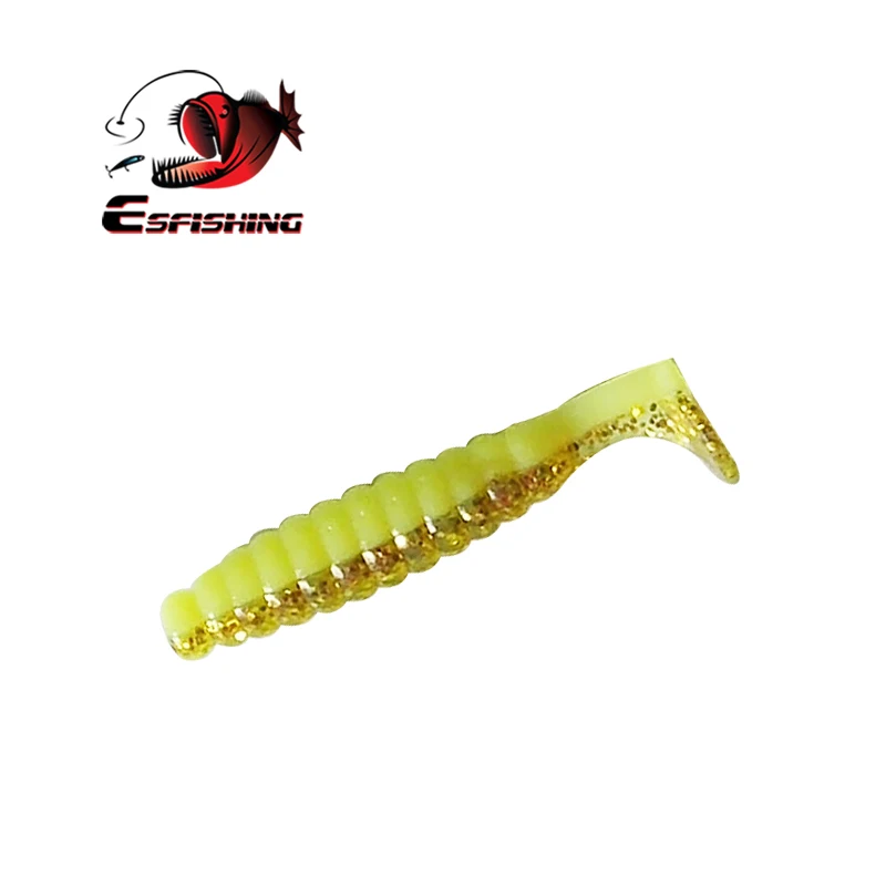 ESFISHING мягкие приманки Shad Crappie 10 шт. 45 мм 1,1 г Grub Shad Pesca Leurre силиконовые приманки снасти для подледной рыбалки - Цвет: Светло-желтый