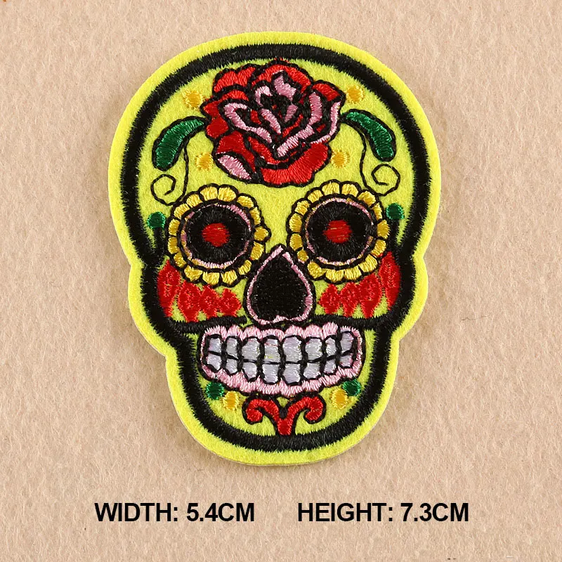 1 шт. 2017 цветок череп скелет вышивка железо на заплатках для одежды Аппликации