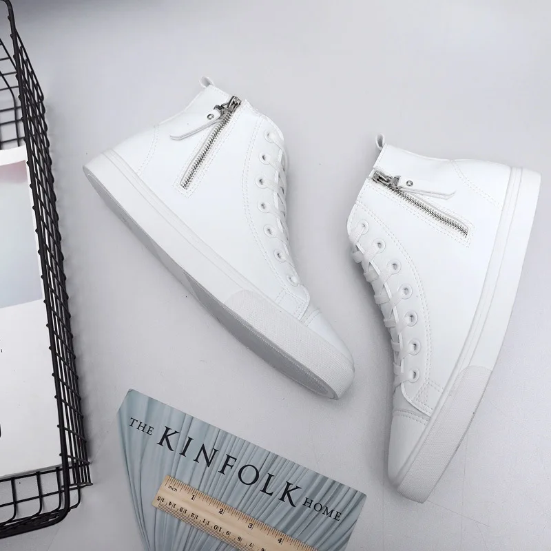 2019 Men High-top Casual Man Shoes Fashion Comfortable Lace-up lightweight Male Ankle Boots Side zipper U2-62 | Обувь
