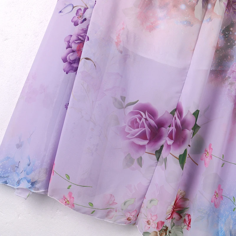 Boho женские летние цветочные печати длинные юбки для дам Мода Высокая талия Горячие плиссированные пляжные повседневные шифоновые длинные юбки
