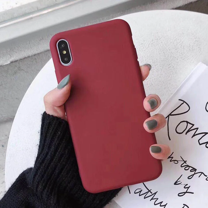 5018WR Moskado для iPhone 7 чехол для телефона простой сплошной карамельный цвет для iPhone 11 Pro X XR XS Max 6 6s 8 Plus силиконовый мягкий ТПУ задний Чехол - Цвет: 5018WR