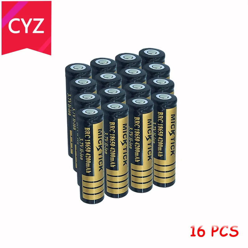 16 шт. перезаряжаемые литий ионные аккумуляторы 3 7 в 4200 мАч 18650|flashlight led|flashlight