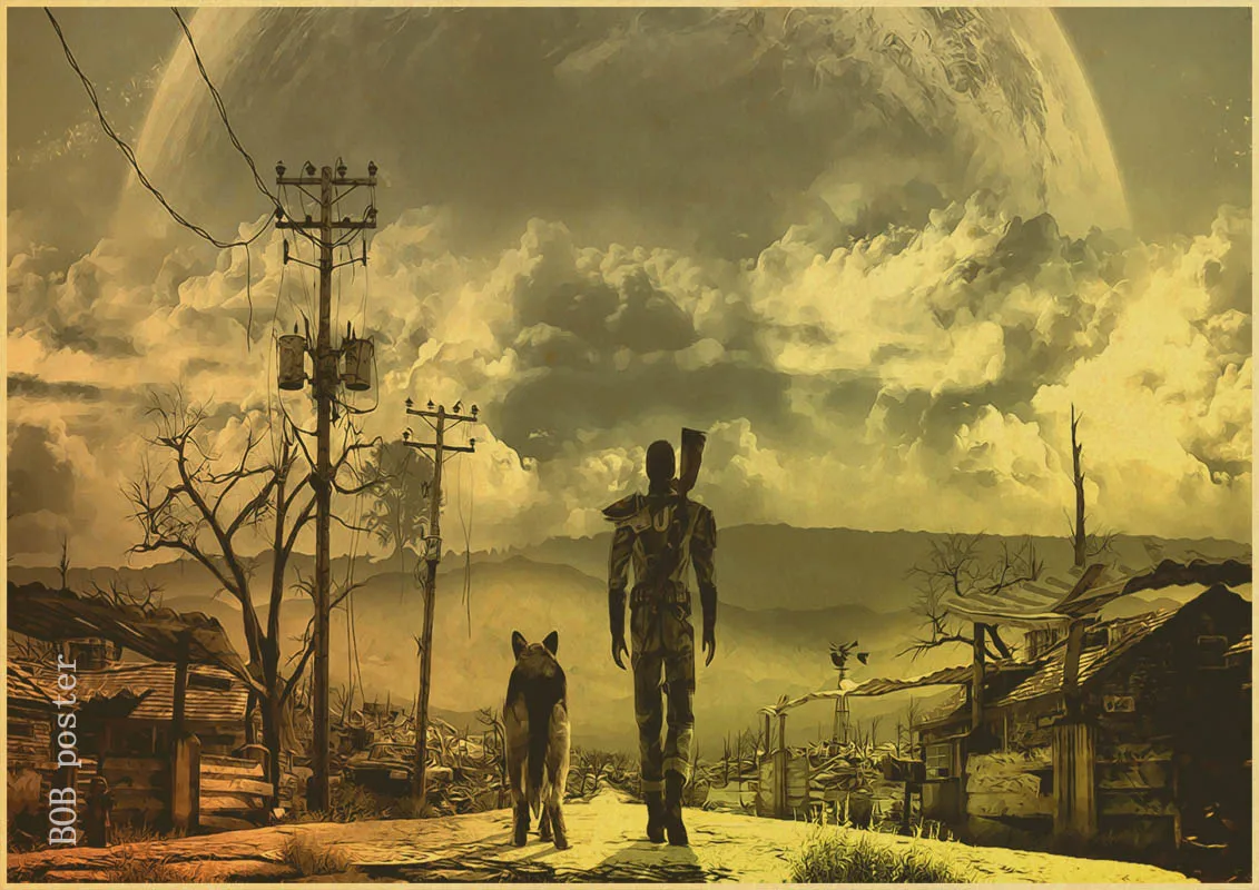 Винтажные плакаты рок Fallout игры аниме Настенные Украшения Дома Ретро плакат Декор для стен в винтажном стиле принты