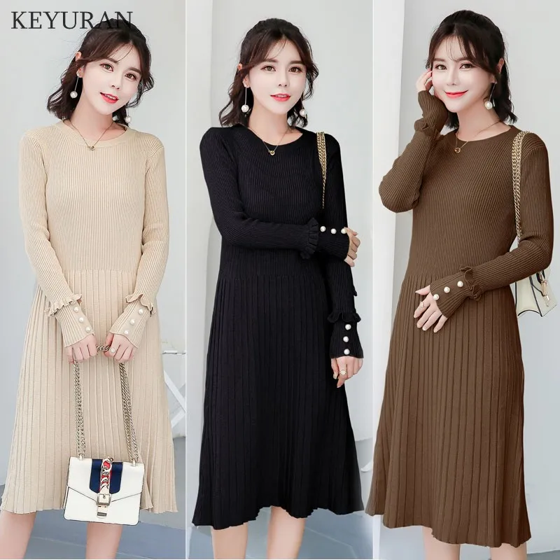 Sweet Beading Knitted Maternity Dress 2018 Autumn New Fashion Clothes for Pregnant Women A Line Slim Charming Pregnancy Dresses | Мать и