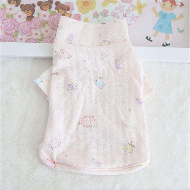 Осенне зимняя теплая одежда для собак розовая синяя милая маленькая собачка