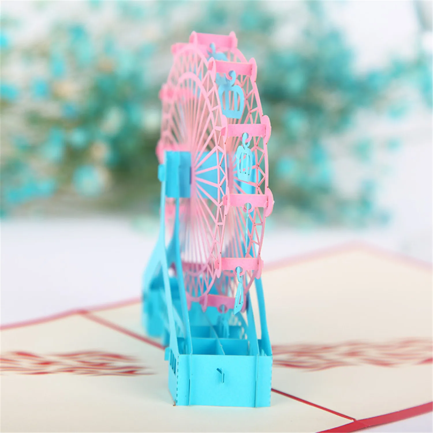 Поздравительная открытка FunPa 4 шт./компл. креативная 3D бумажная с колесиком