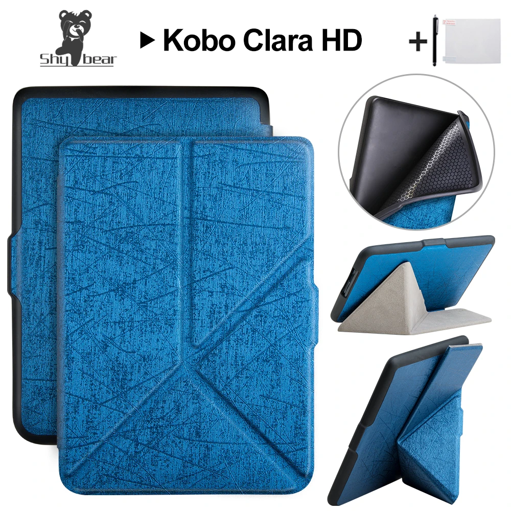 Застенчивый медведь трехслойный чехол для Kobo Clara HD 6 дюймов мягкий ультра тонкий чехол-подставка для Kobo clara HD " чехол+ подарки