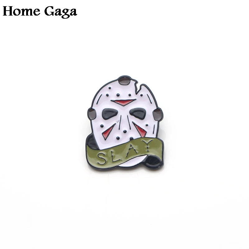 Homegaga пятница 13-я буква slay цинковый галстук булавки броши для рюкзака, одежды для мужчин и женщин шляпа Декоративные значки медали D1333