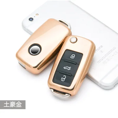 

New TPU car key cover case shell fob for VW Golf Bora Jetta POLO GOLF Passat For Skoda Octavia A5 Fabia For SEAT Ibiza Leon