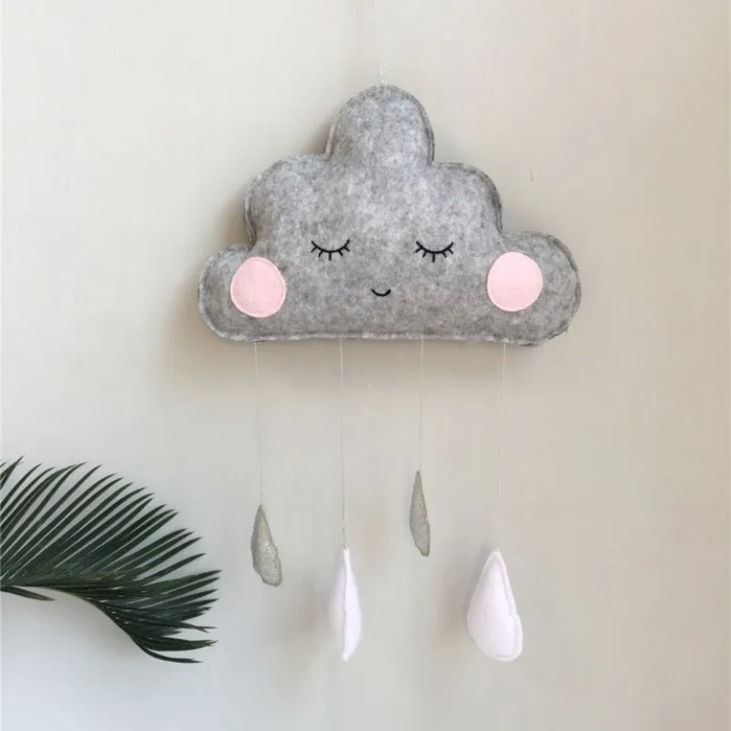 

Felt Cloud Raindrops Garland Best Gifts For Girls Wall Hanging Ornaments Nordic Baby Room Tents Nursery Decor Photography Props