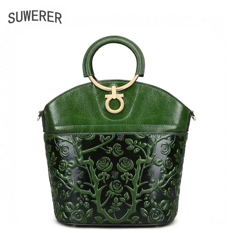 Suwerer женские сумки из натуральной кожи роскошные с тиснением Женские