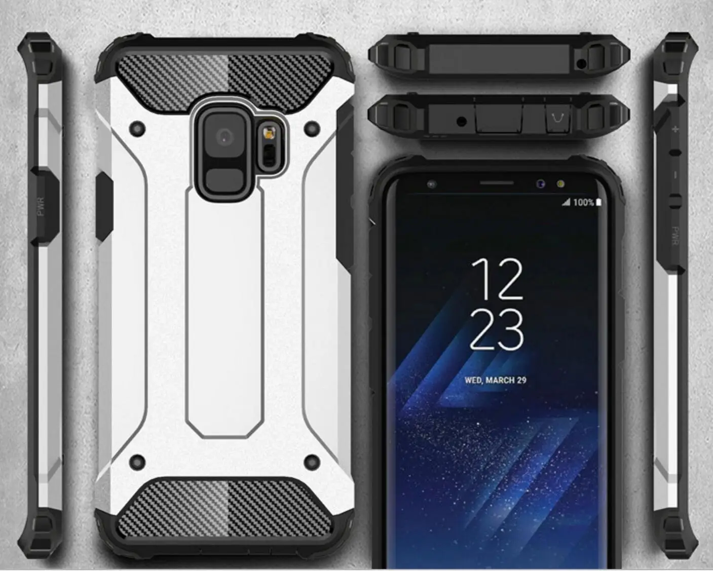 Гибридный армированный противоударный прочный бампер чехол для samsung s8 s9 s7 |