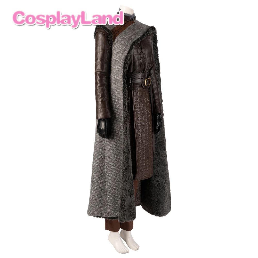 Arya Stark/костюм для косплея; наряд на Хэллоуин; женские костюмы на заказ; Игра престолов; Сезон 8; Winterfell Stark; ботинки; пальто