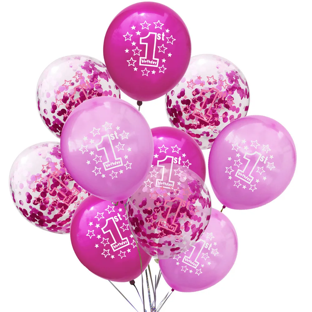 LAPHIL Baby Shower 10 шт. латексные детские шары для 1-го дня рождения мальчиков и девочек