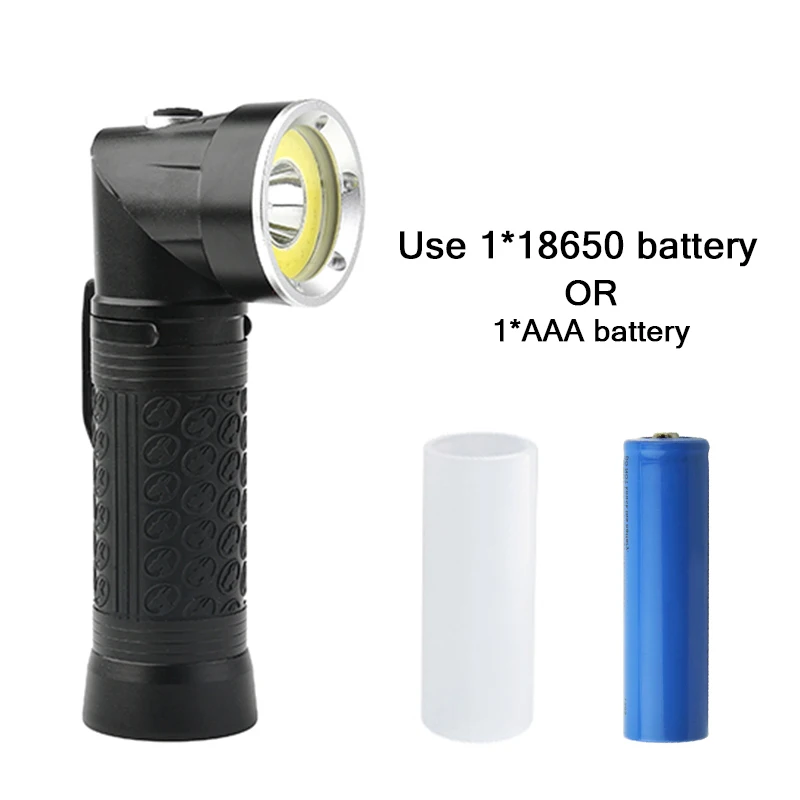 90 degree folding COB Red light white led flashlight xml t6 torch flash 18650 lantern hand lamp camping with magnet | Освещение