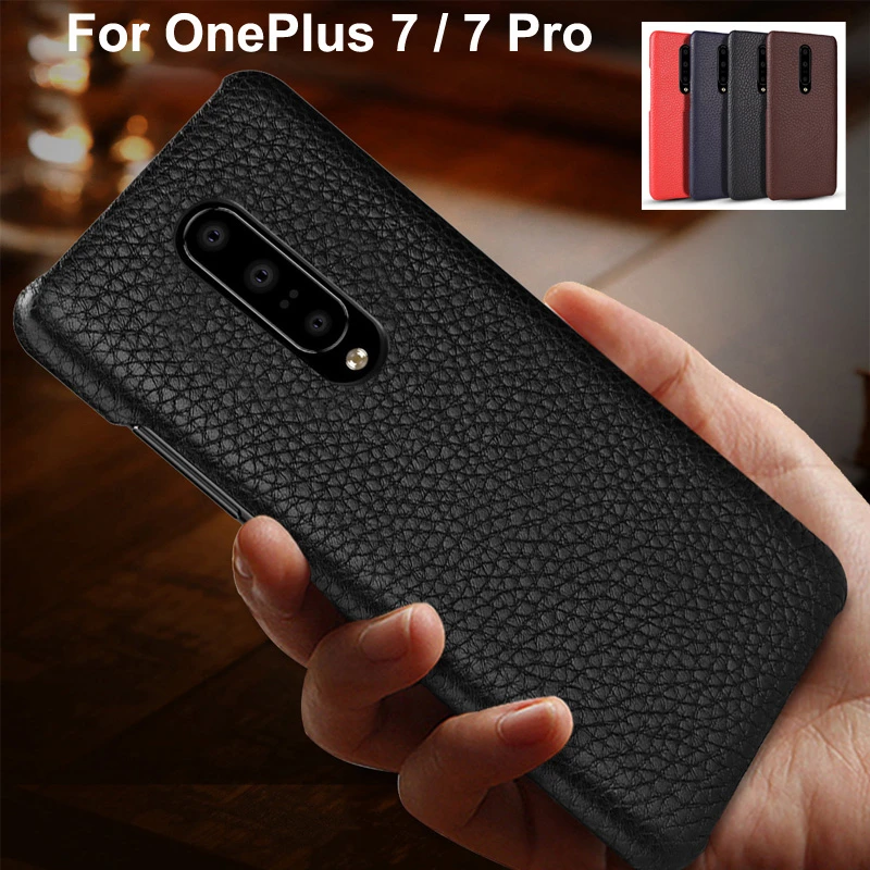 Для OnePlus 7 Pro 6T чехол для бизнеса из натуральной коровьей кожи матовый жесткий