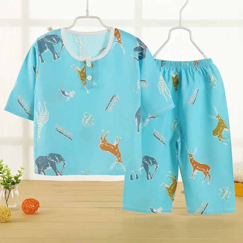 2019 г. Летний детский пижамный комплект детская одежда для сна в воздушном