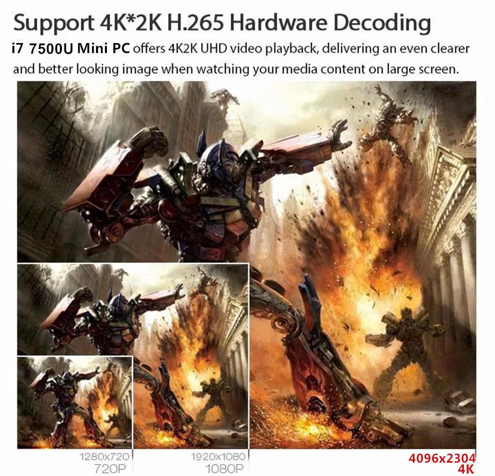 [Новейший 7th Gen Core i7 7500U] Windows 10 безвентиляторный мини-ПК 300M Wifi настольный компьютер