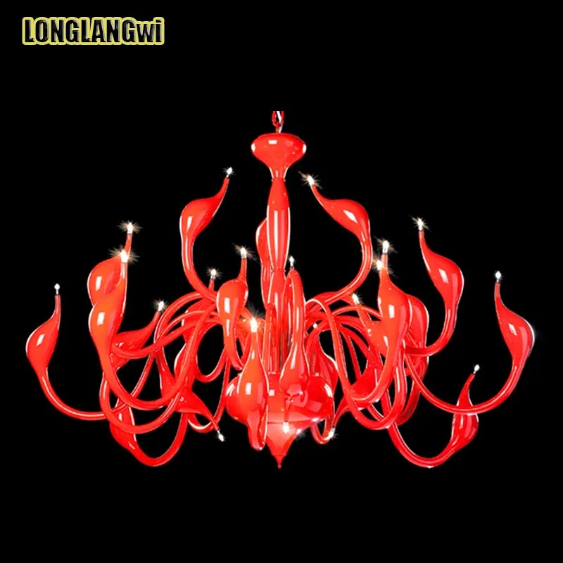 18 голов Арт Деко Европейская Свеча LED Лебедь люстры спальня гостиная современный