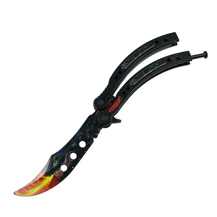 CS GO бабочка в ноже бабочка тренировочный нож из нержавеющей стали Karambit складной нож Лезвие подарок+ отвертка много стилей