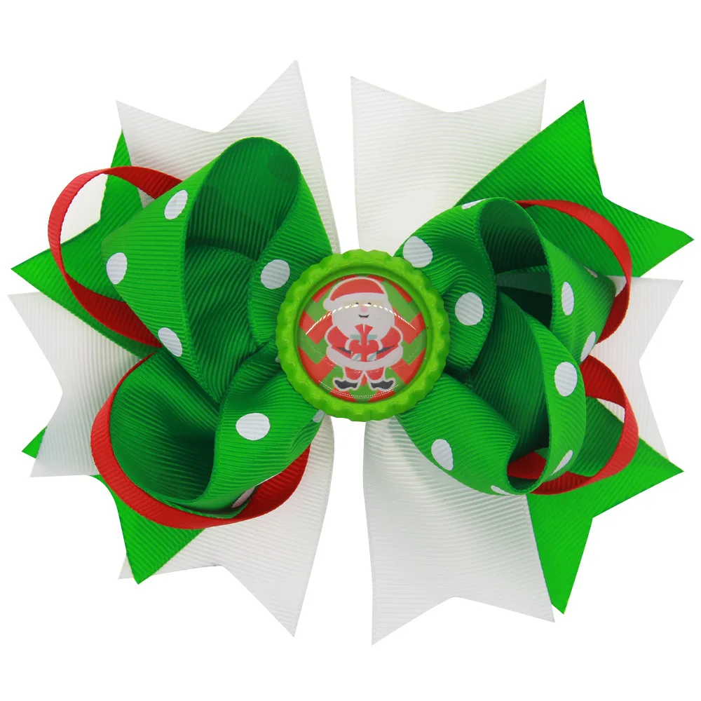 12PCS/LOT Lovely Snowman Wave Christmas Hair Bows Hairpin kids With Clip Accessories Best Merry DIY Headwear 2017 |