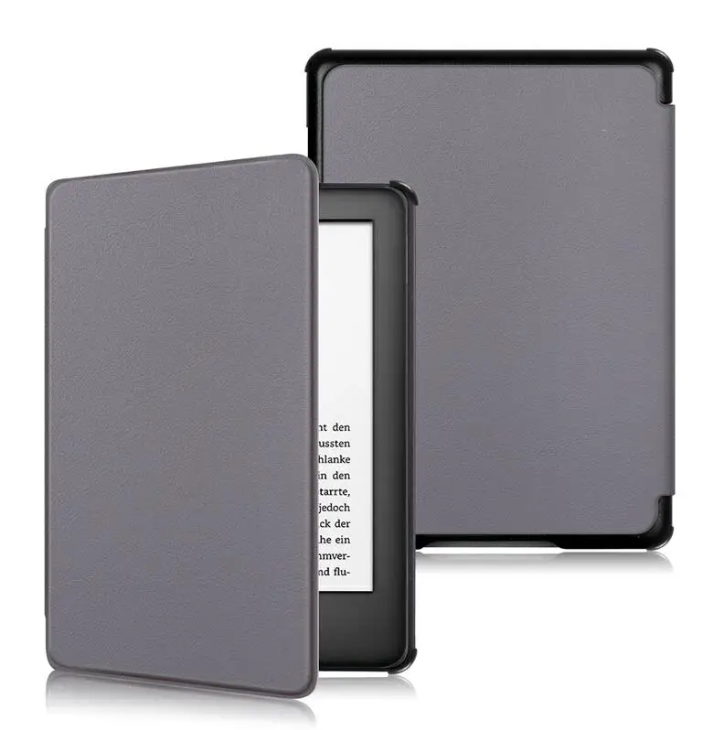Серый Для Amazon все- Kindle 10th поколения бизнес-мультфильм 6,0 дюймов окрашенный принт из искусственной кожи флип сон умный чехол - Цвет: Серый
