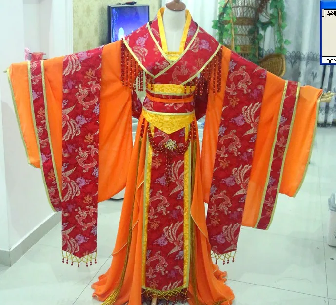 orange costume 165cm Хуа Цзянь Менг Ши костюм апельсина императрица Тан Древний китайский ханьфу сценическая одежда Sd кукла Тан костюм ханьфу кукла - Цвет: orange costume 165cm