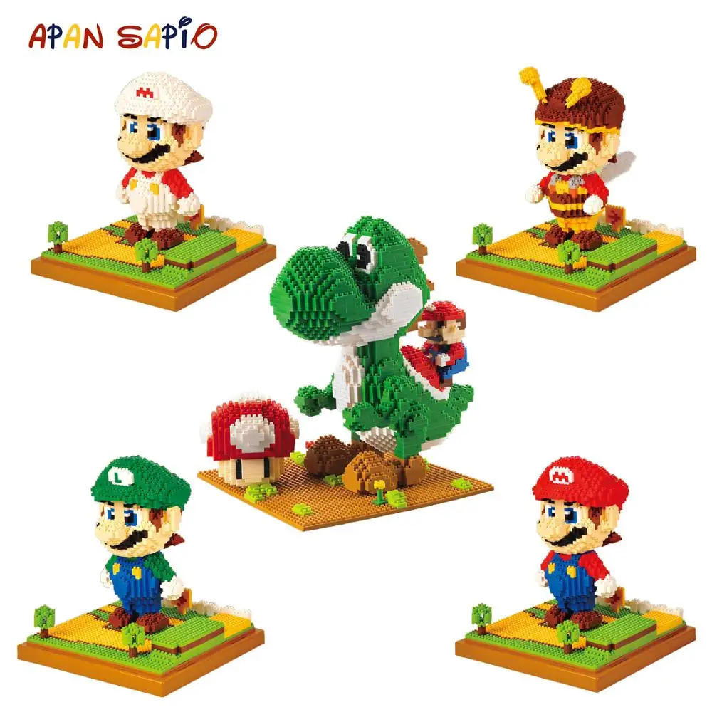 Модель строительных блоков серии Mario Bros Yoshi мультфильм juguetes Аниме фигурки собранные мини-кирпичные Развивающие игрушки для детей