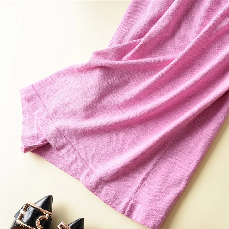 Women Sweater Dress Spring Autumn Cashmere Blending Ruffled V-Neck Frilled Tank Sleeveless Dresses Knit Pullover | Женская одежда