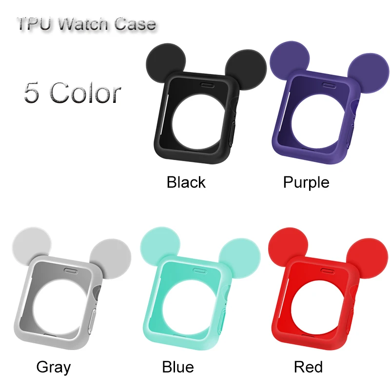 Чехол для часов с рисунком Микки из мультфильма apple watch case 40 мм и 4 44 защитный чехол