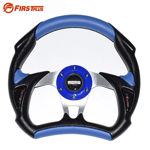320mm 13inch PU leather Automobile Sport Racing Car Steering Wheel Steering-Wheel Auto Styling Black Red Silver Blue - Цвет: blue