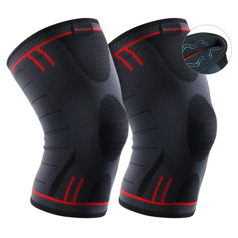 Kuangmi 1 пара волейбол баскетбольные спортивные на колено Поддержка подтяжки
