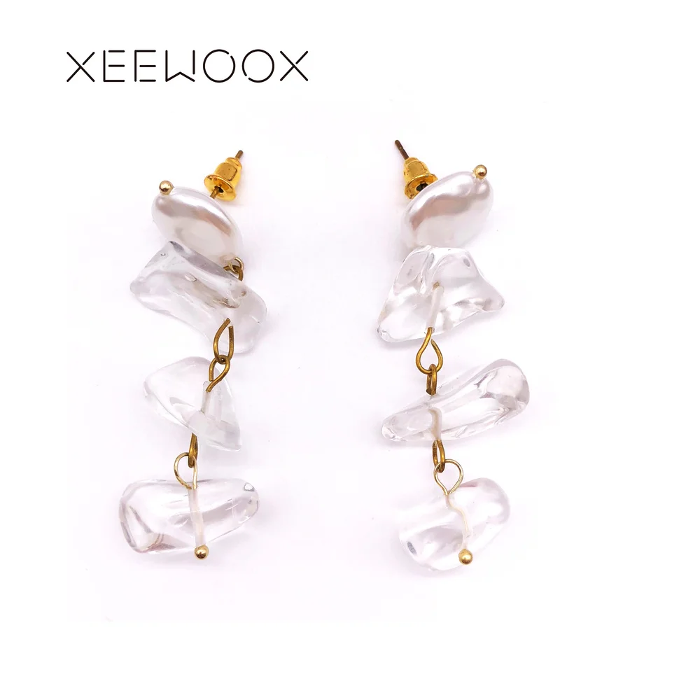 Женские серьги с натуральным камнем XEEWOOX подвески в этническом стиле ретро