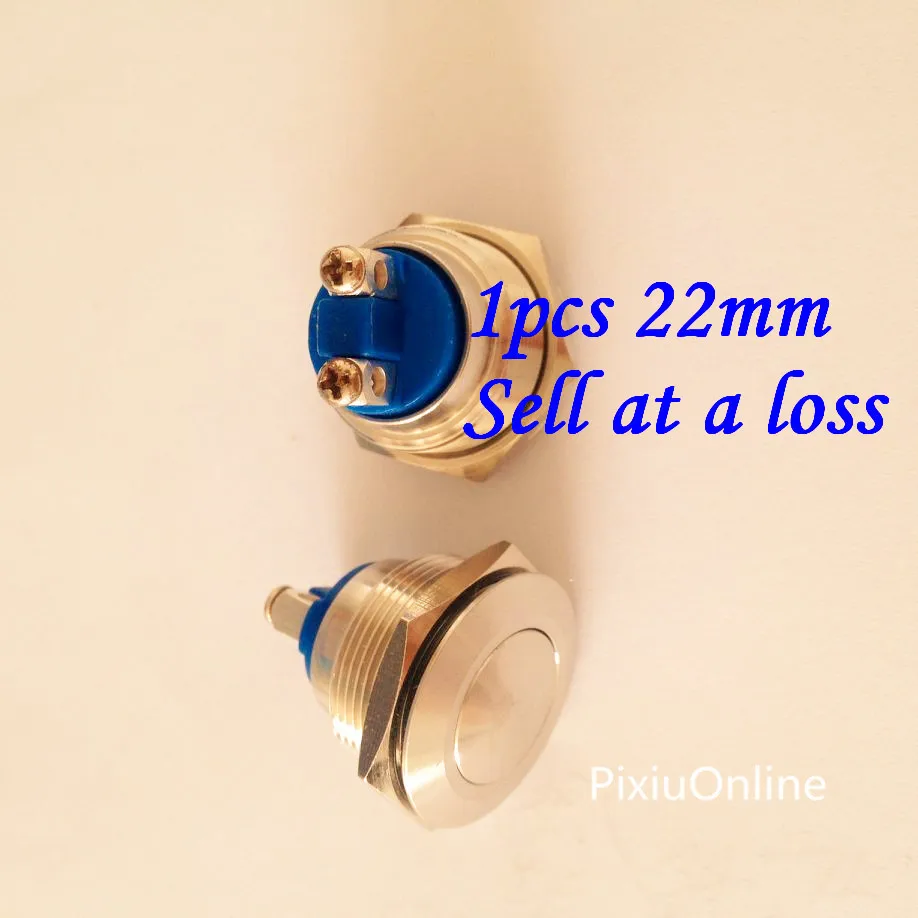 

1pcs L256 Automatic Reset 250V 2A 22mm Spherical Stainless Steel Metal Push Button Switch Car Modification Horn Doorbell Switch