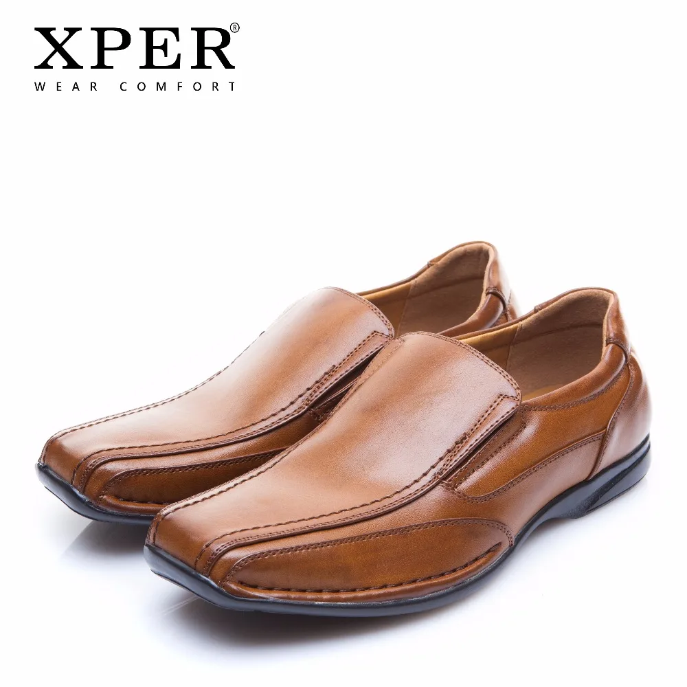 XPER/брендовая кожаная повседневная обувь модные мужские лоферы без застежки