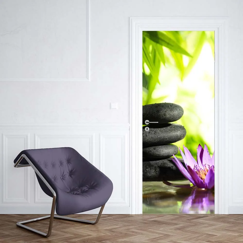 3D наклейка на дверь дзен камни для гостиной спальни ПВХ Самоклеящиеся обои