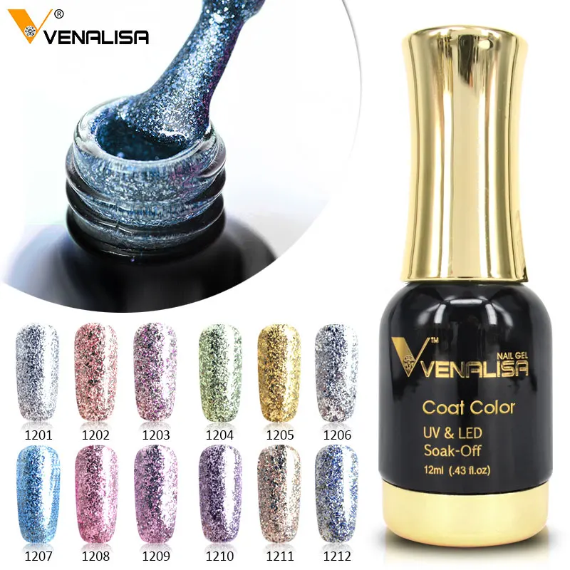 2018 Новые товары nail art diy Venalisa 12 мл чистый цвет Ужин Алмаз Сияющий Блеск Блестки