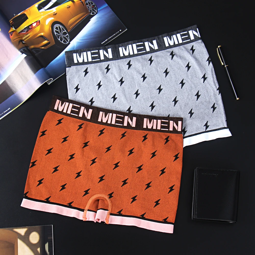 4 шт./лот сексуальное мужское нижнее белье боксеры шорты с рисунком грома трусы