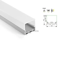 30 x 2m setslot u shape led linear profile big square type aluminium led extrusion housing for pendant lighting
