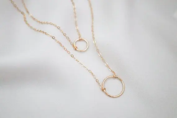 Tenande свежий стиль двухслойные крошечные круги колье ожерелья для женщин партии