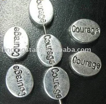 

FREE SHIPPING 150pcs Tibetan silver COURAGE oval spacers A1342